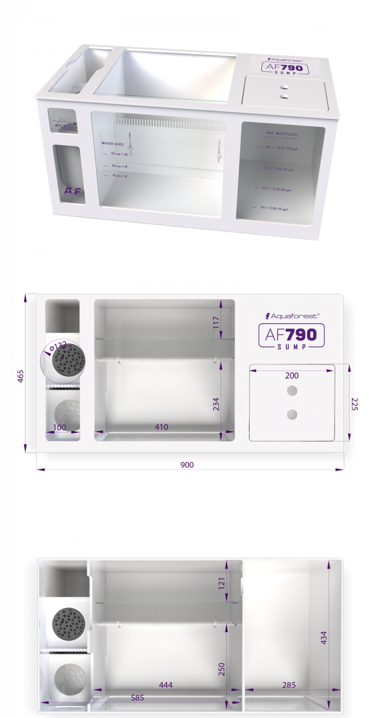 Aquaforest OCEANGUARD 790- Meerwasserkombination - 790 Liter Dark Grey  inklusive Gratis Set 