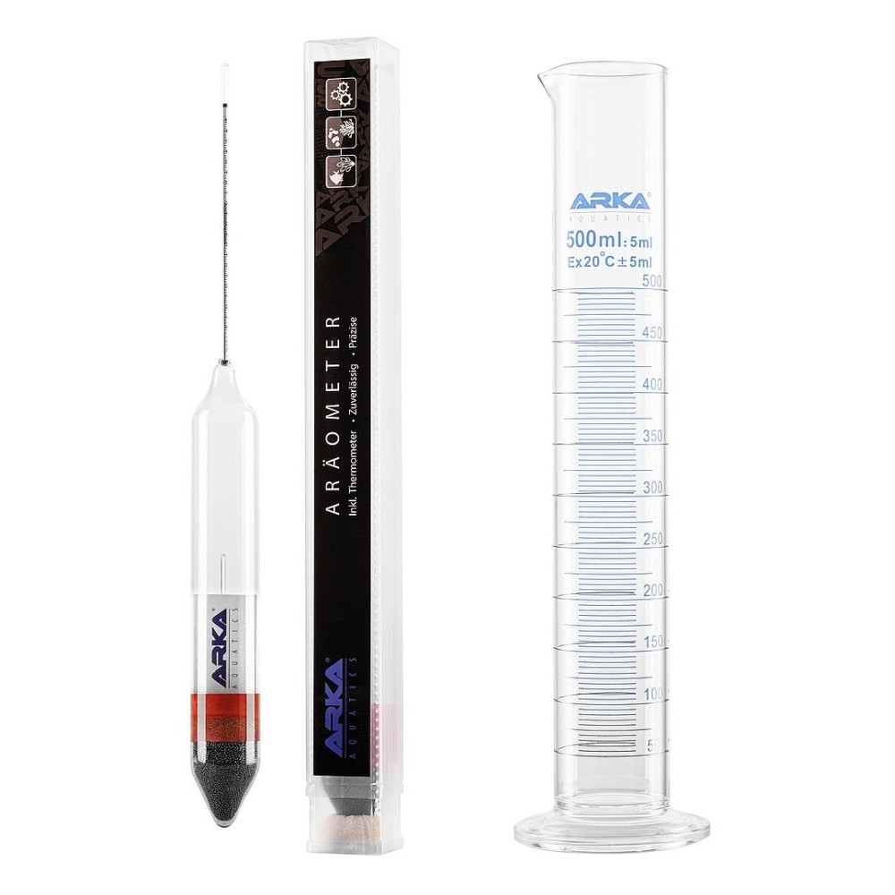 Aräometer inkl. Messzylinder aus Borosilikatglas Aräometer inkl. Messzylinder aus Borosilikatglas