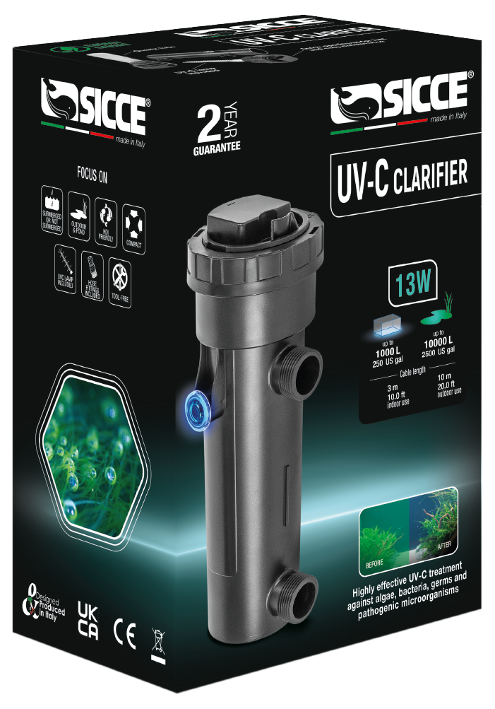Sicce UV-C Klärer 13W (Durchfluss max. 600-1500 l/h) Sicce UV-C Klärer 13W (Durchfluss max. 600-1500 l/h)