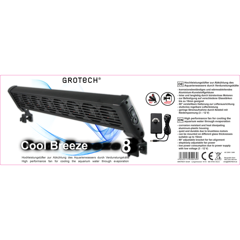 GroTech Cool Breeze 8-speed fan/ adjustable
