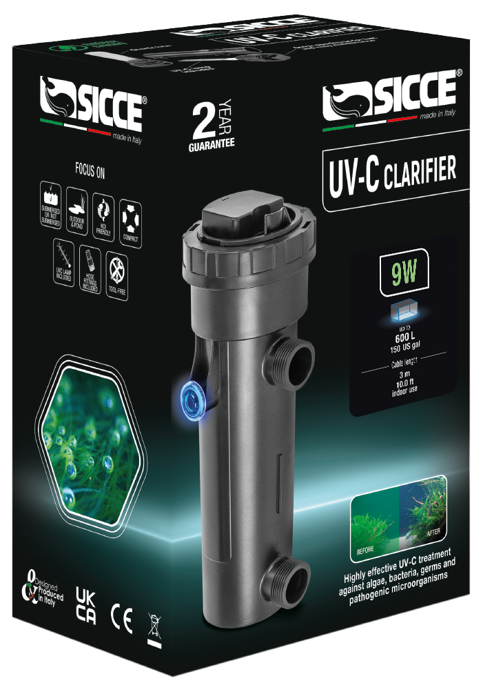 Sicce UV-C Klärer 9W (Durchfluss max. 400-800l/h) Sicce UV-C Klärer 9W (Durchfluss max. 400-800l/h)